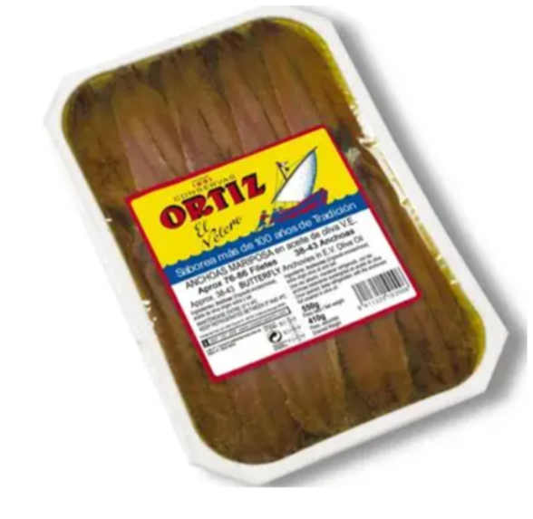 ANCHOAS MARIPOSA VIRGEN EXTRA BARQUETA B-500/410G ORTIZ