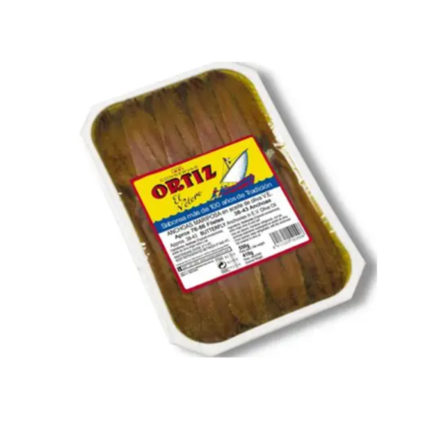 ANCHOAS MARIPOSA VIRGEN EXTRA BARQUETA B-500/410G ORTIZ